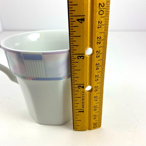 Savoir Vivre Celina Coffee Cup Set of 4 Vintage 90's Deco Pastel Octagonal - Picture 7 of 9